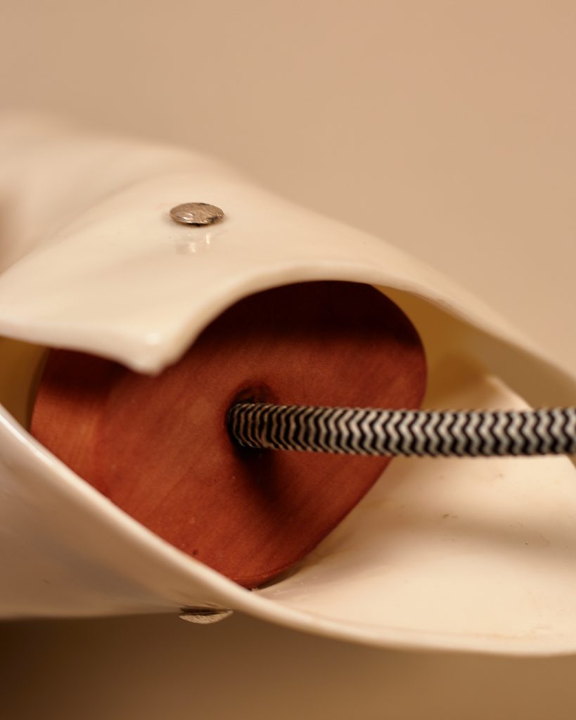 Porzallanvase, gegossen, Kirschholz Silberstift Sterlingsilber handgemacht Unikat