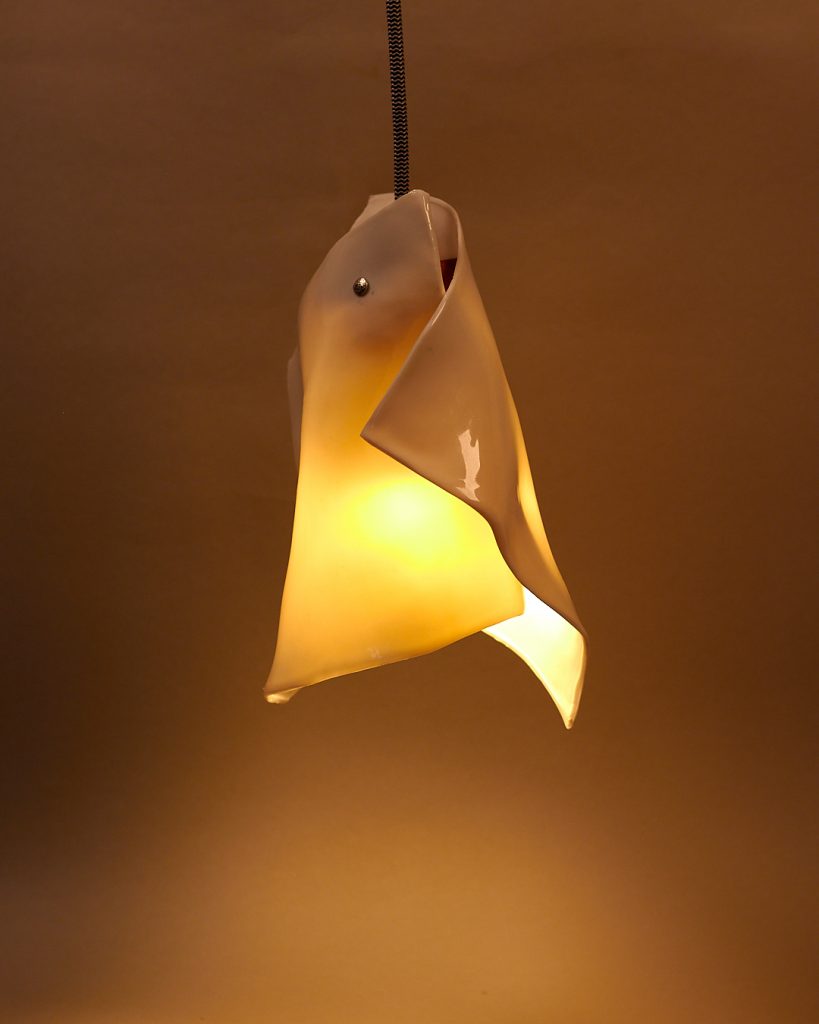 Porzallanvase, gegossen, Kirschholz Silberstift Sterlingsilber handgemacht Unikat