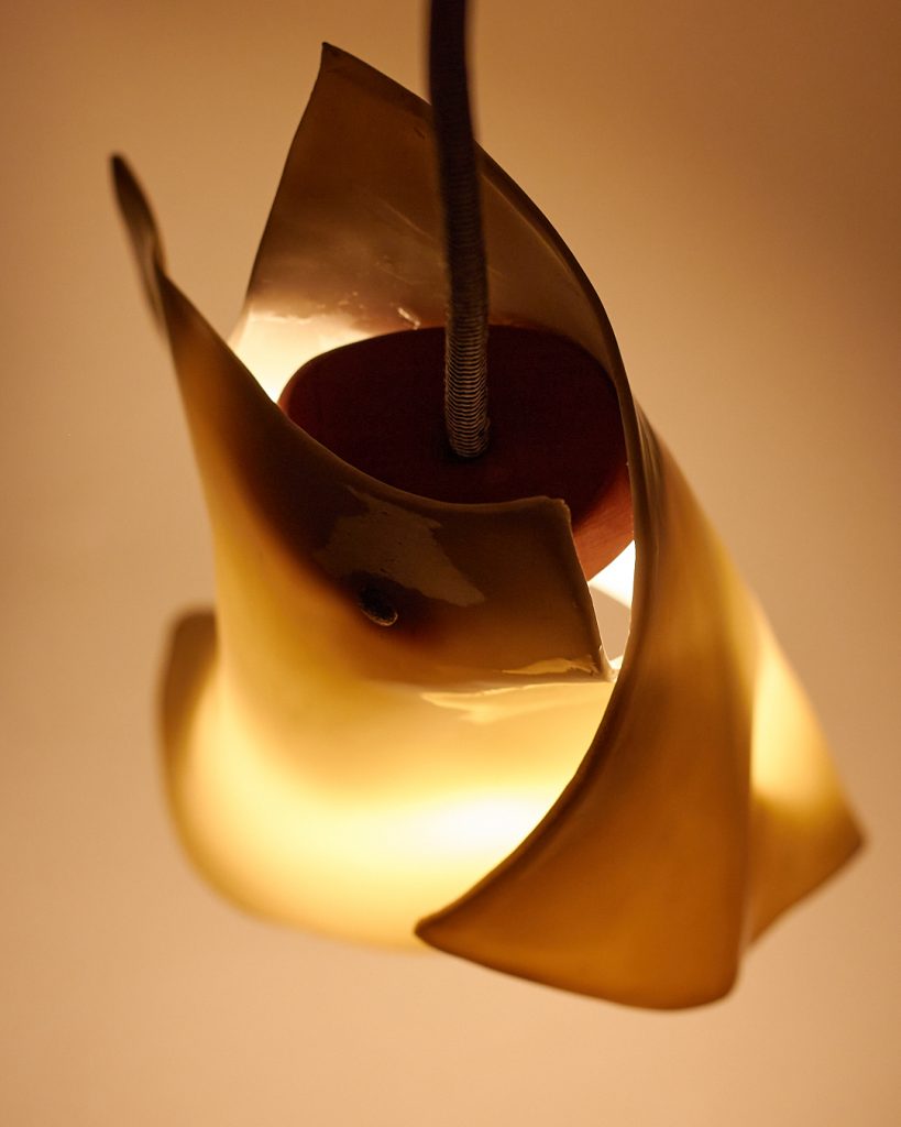 Porzallanvase, gegossen, Kirschholz Silberstift Sterlingsilber handgemacht Unikat